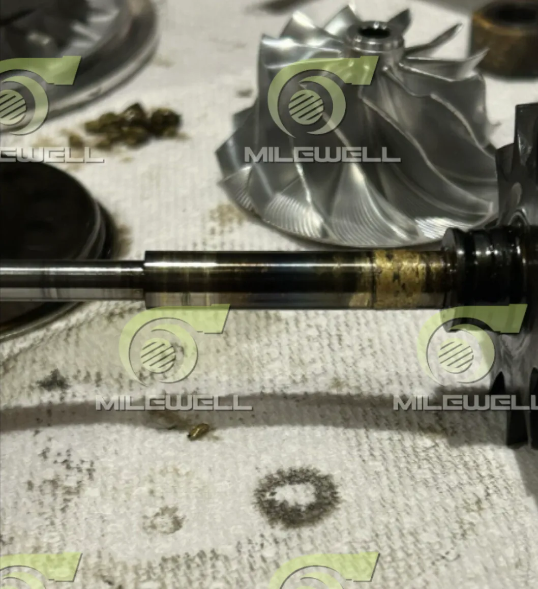 Turbo shaft blueing effect caused by extreme frictional heat and low oil pressure
